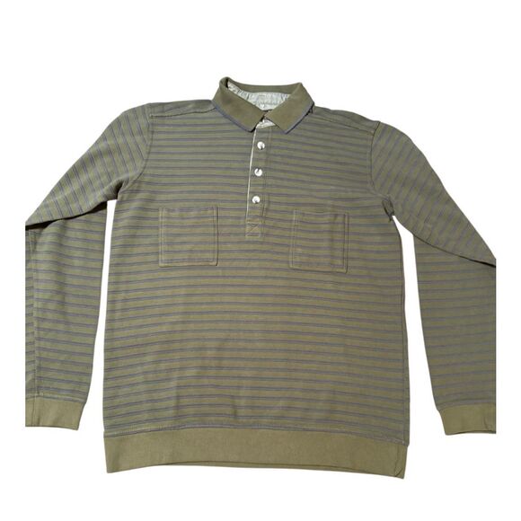 Weekendz off long sleeve button front henley stripe collar t-shirt M - Picture 4 of 5